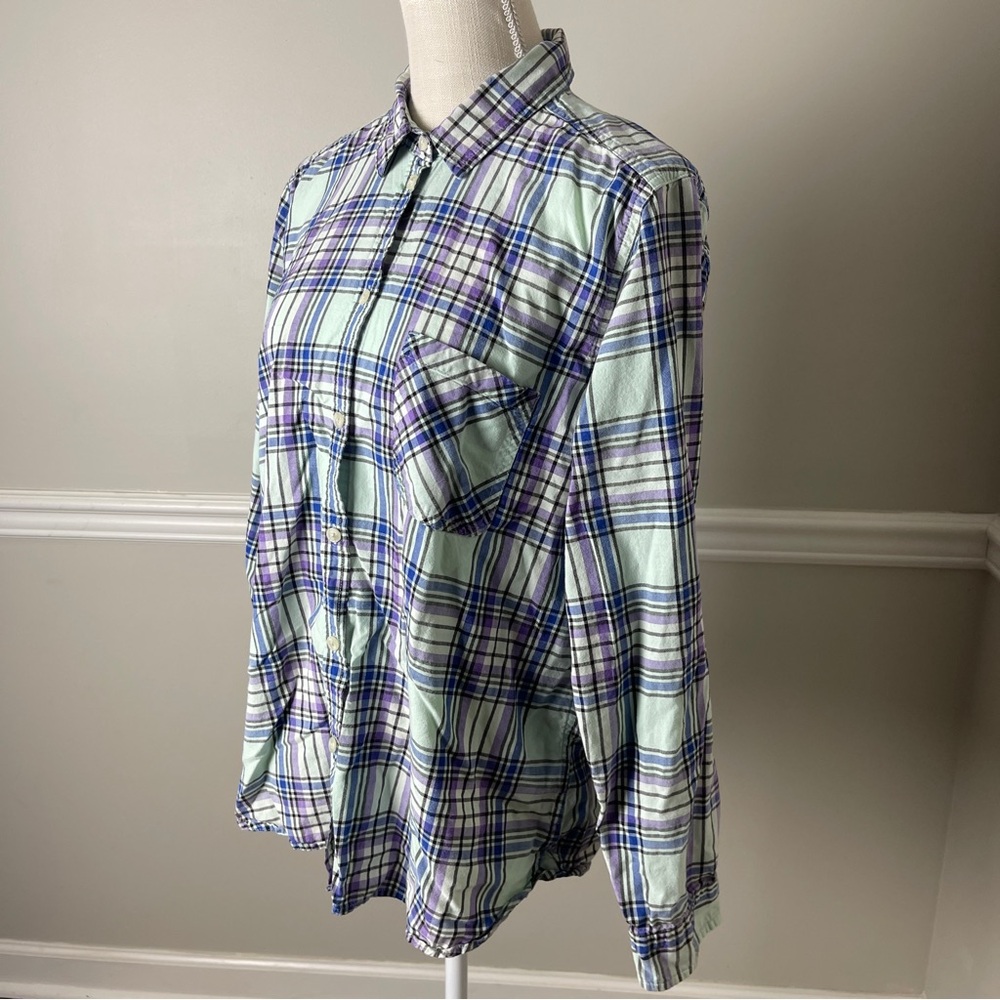 American Eagle Outfitters Boyfriend Shirt Plaid Button Down XL Women’s